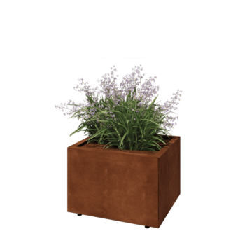Corten-teräksinen istutuslaatikko - Suorakaiteen muotoiset - 60 x 50 x 40 cm - Pohjalevyllä - Jaloilla