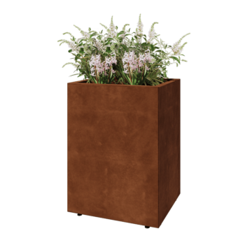 Corten-teräksinen istutuslaatikko - Suorakaiteen muotoiset - 60 x 50 x 80 cm - Pohjalevyllä - Jaloilla