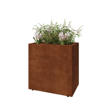 Corten-teräksinen istutuslaatikko - Suorakaiteen muotoiset - 80 x 50 x 80 cm - Pohjalevyllä - Jaloilla