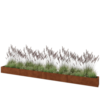 Corten-teräksinen istutuslaatikko XXL - Suorakaiteen muotoiset - 480 x 30 x 30 cm - Pohjalevyllä