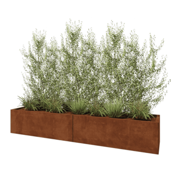 Corten-teräksinen istutuslaatikko XXL - Suorakaiteen muotoiset - 240 x 50 x 40 cm - Pohjalevyllä