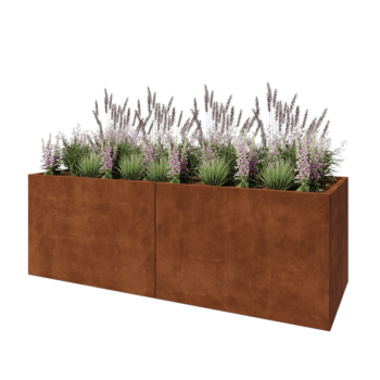 Corten-teräksinen istutuslaatikko XXL - Suorakaiteen muotoiset - 240 x 80 x 80 cm - Pohjalevyllä