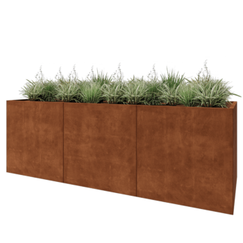 Corten-teräksinen istutuslaatikko XXL - Suorakaiteen muotoiset - 300 x 100 x 100 cm - Pohjalevyllä