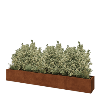 Corten-teräksinen istutuslaatikko XXL - Suorakaiteen muotoiset - 320 x 40 x 40 cm - Pohjalevyllä