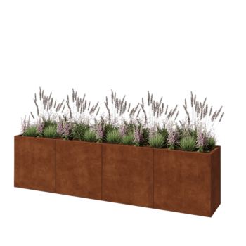 Corten-teräksinen istutuslaatikko XXL - Suorakaiteen muotoiset - 320 x 50 x 80 cm - Pohjalevyllä