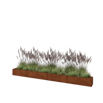 Corten-teräksinen istutuslaatikko XXL - Suorakaiteen muotoiset - 400 x 30 x 30 cm - Ilman pohjalevyä