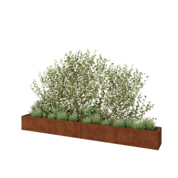 Corten-teräksinen istutuslaatikko XXL - Suorakaiteen muotoiset - 400 x 40 x 40 cm - Ilman pohjalevyä