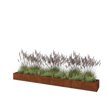Corten-teräksinen istutuslaatikko XXL - Suorakaiteen muotoiset - 400 x 50 x 30 cm - Ilman pohjalevyä