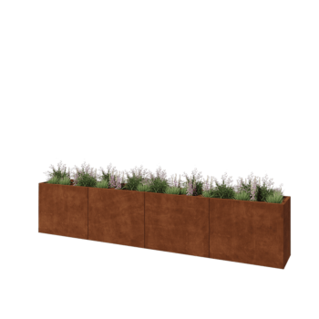 Corten-teräksinen istutuslaatikko XXL - Suorakaiteen muotoiset - 400 x 50 x 80 cm - Ilman pohjalevyä