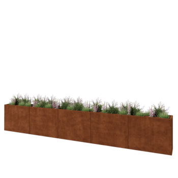 Corten-teräksinen istutuslaatikko XXL - Suorakaiteen muotoiset - 500 x 40 x 80 cm - Ilman pohjalevyä