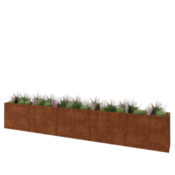 Corten-teräksinen istutuslaatikko XXL - Suorakaiteen muotoiset - 500 x 50 x 80 cm - Pohjalevyllä