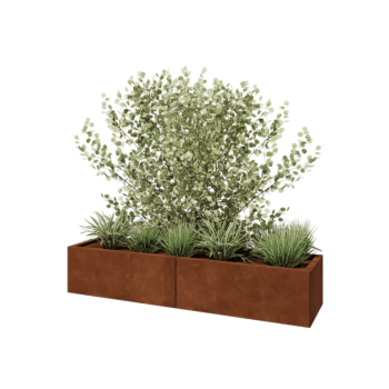 Corten-teräksinen istutuslaatikko XXL - Suorakaiteen muotoiset - 160 x 40 x 30 cm - Ilman pohjalevyä