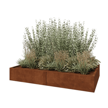 Corten-teräksinen istutuslaatikko XXL - Suorakaiteen muotoiset - 200 x 120 x 30 cm - Ilman pohjalevyä