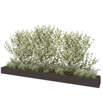 Teräksinen istutuslaatikko XXL - Suorakaiteen muotoiset - 480 x 50 x 30 cm - RAL7016 matta (antrasiitinharmaa) - Ilman pohjalevyä