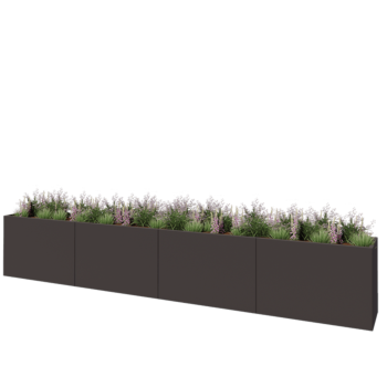 Teräksinen istutuslaatikko XXL - Suorakaiteen muotoiset - 480 x 50 x 80 cm - RAL7016 matta (antrasiitinharmaa) - Pohjalevyllä