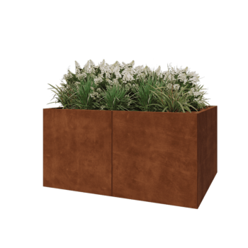 Corten-teräksinen istutuslaatikko XXL - Suorakaiteen muotoiset - 160 x 120 x 80 cm - Pohjalevyllä