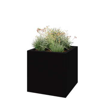 Lasikuituruukku - Neliö - 100 x 100 x 100 cm - RAL9005 matta (musta) - Pohjallinen