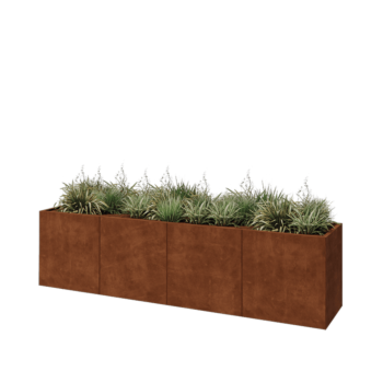 Corten-teräksinen istutuslaatikko XXL - Suorakaiteen muotoiset - 320 x 60 x 80 cm - Pohjalevyllä