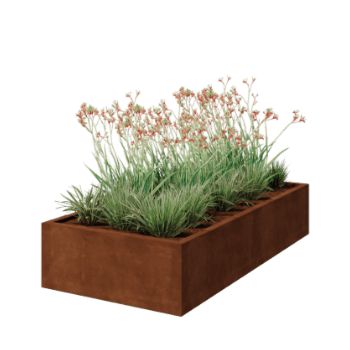 Corten-teräksinen hitsatut istutuslaatikko Montana 200 x 100 x 40 cm