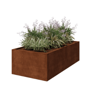 Corten-teräksinen hitsatut istutuslaatikko Montana 200 x 100 x 60 cm