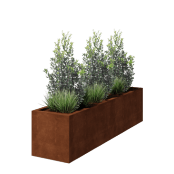 Corten-teräksinen hitsatut istutuslaatikko Montana 200 x 50 x 50 cm