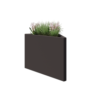 Teräksinen istutuslaatikko - Kolmikulmaiset tasakylkinen - 83,9 x 46,4 x 60 cm - RAL7016 matta (antrasiitinharmaa) - Ilman pohjalevyä