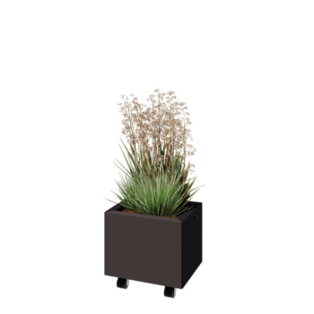 Teräksinen istutuslaatikko - Suorakaiteen muotoiset - 40 x 30 x 30 cm - Muu RAL-väri - Pohjalevyllä - Pyörillä