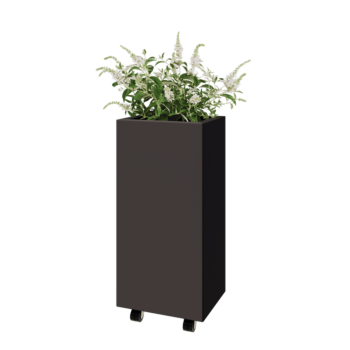 Teräksinen istutuslaatikko - Suorakaiteen muotoiset - 40 x 30 x 80 cm - Muu RAL-väri - Pohjalevyllä - Pyörillä