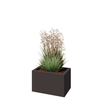 Teräksinen istutuslaatikko - Suorakaiteen muotoiset - 50 x 30 x 30 cm - RAL7016 matta (antrasiitinharmaa) - Pohjalevyllä