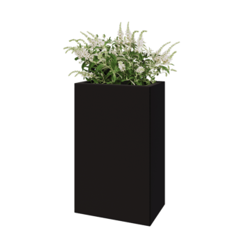 Teräksinen istutuslaatikko - Suorakaiteen muotoiset - 50 x 30 x 80 cm - RAL9005 matta (musta) - Pohjalevyllä