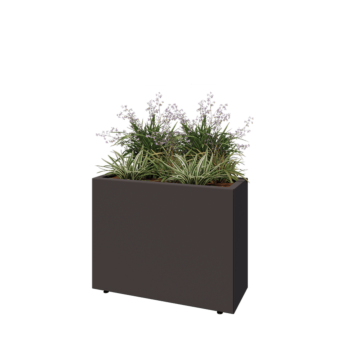 Teräksinen istutuslaatikko - Suorakaiteen muotoiset - 80 x 30 x 60 cm - Muu RAL-väri - Pohjalevyllä - Jaloilla