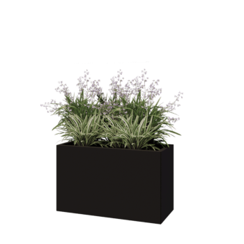 Teräksinen istutuslaatikko - Suorakaiteen muotoiset - 100 x 40 x 60 cm - RAL9005 matta (musta) - Ilman pohjalevyä