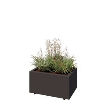 Teräksinen istutuslaatikko - Suorakaiteen muotoiset - 60 x 40 x 30 cm - RAL7016 matta (antrasiitinharmaa) - Pohjalevyllä - Jaloilla