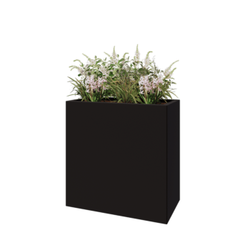 Teräksinen istutuslaatikko - Suorakaiteen muotoiset - 80 x 40 x 80 cm - RAL9005 matta (musta) - Ilman pohjalevyä