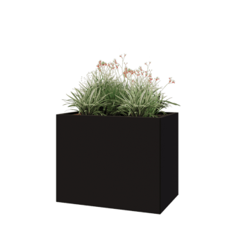 Teräksinen istutuslaatikko - Suorakaiteen muotoiset - 100 x 60 x 80 cm - RAL9005 matta (musta) - Pohjalevyllä