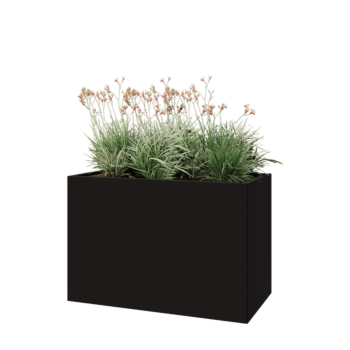 Teräksinen istutuslaatikko - Suorakaiteen muotoiset - 120 x 60 x 80 cm - RAL9005 matta (musta) - Ilman pohjalevyä