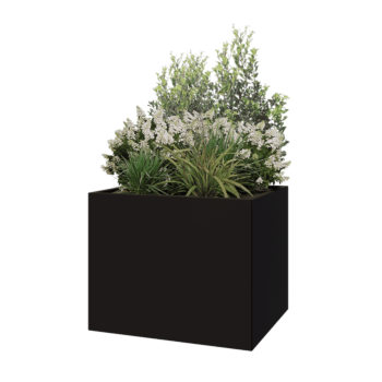 Teräksinen istutuslaatikko - Suorakaiteen muotoiset - 100 x 80 x 80 cm - RAL9005 matta (musta) - Ilman pohjalevyä