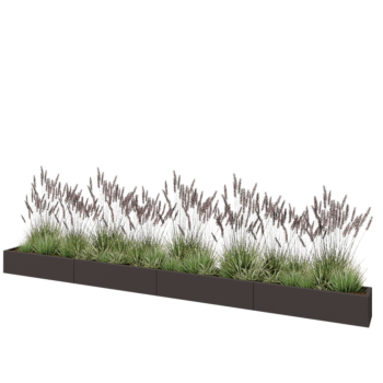 Teräksinen istutuslaatikko XXL - Suorakaiteen muotoiset - 480 x 30 x 30 cm - RAL7016 matta (antrasiitinharmaa) - Pohjalevyllä