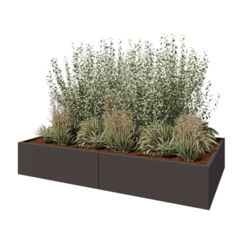 Teräksinen istutuslaatikko XXL - Suorakaiteen muotoiset - 240 x 120 x 40 cm - Muu RAL-väri - Pohjalevyllä
