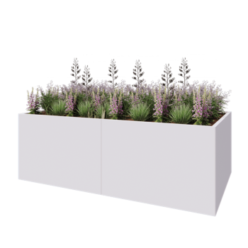 Teräksinen istutuslaatikko XXL - Suorakaiteen muotoiset - 240 x 120 x 80 cm - RAL9010 matta (valkoinen) - Ilman pohjalevyä