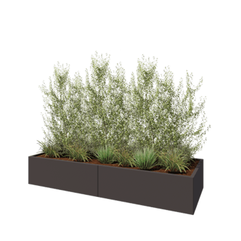 Teräksinen istutuslaatikko XXL - Suorakaiteen muotoiset - 240 x 80 x 40 cm - RAL7016 matta (antrasiitinharmaa) - Ilman pohjalevyä