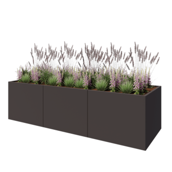 Teräksinen istutuslaatikko XXL - Suorakaiteen muotoiset - 300 x 100 x 80 cm - Muu RAL-väri - Pohjalevyllä