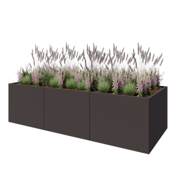 Teräksinen istutuslaatikko XXL - Suorakaiteen muotoiset - 300 x 120 x 80 cm - Muu RAL-väri - Pohjalevyllä