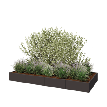 Teräksinen istutuslaatikko XXL - Suorakaiteen muotoiset - 320 x 120 x 30 cm - Muu RAL-väri - Ilman pohjalevyä