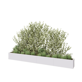 Teräksinen istutuslaatikko XXL - Suorakaiteen muotoiset - 400 x 30 x 40 cm - RAL9010 matta (valkoinen) - Ilman pohjalevyä