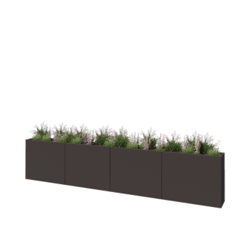 Teräksinen istutuslaatikko XXL - Suorakaiteen muotoiset - 400 x 30 x 80 cm - RAL7016 matta (antrasiitinharmaa) - Pohjalevyllä