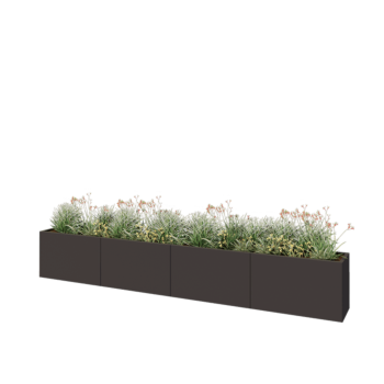 Teräksinen istutuslaatikko XXL - Suorakaiteen muotoiset - 400 x 40 x 60 cm - RAL7016 matta (antrasiitinharmaa) - Ilman pohjalevyä