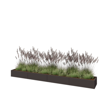 Teräksinen istutuslaatikko XXL - Suorakaiteen muotoiset - 400 x 50 x 30 cm - RAL7016 matta (antrasiitinharmaa) - Ilman pohjalevyä