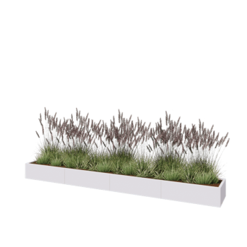 Teräksinen istutuslaatikko XXL - Suorakaiteen muotoiset - 400 x 50 x 30 cm - RAL9010 matta (valkoinen) - Pohjalevyllä