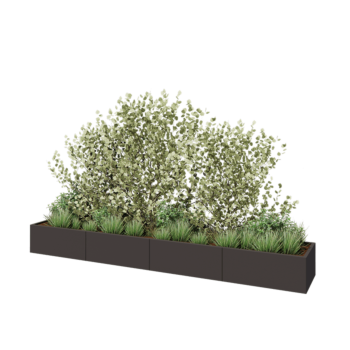 Teräksinen istutuslaatikko XXL - Suorakaiteen muotoiset - 400 x 60 x 40 cm - RAL7016 matta (antrasiitinharmaa) - Ilman pohjalevyä